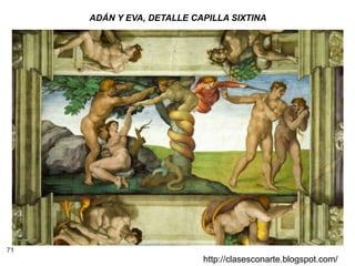 71
http://clasesconarte.blogspot.com/
ADÁN Y EVA, DETALLE CAPILLA SIXTINA
 