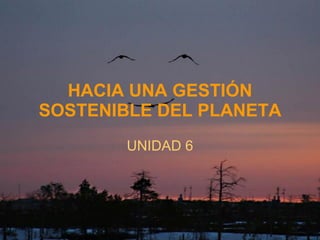 HACIA UNA GESTIÓN SOSTENIBLE DEL PLANETA UNIDAD 6 