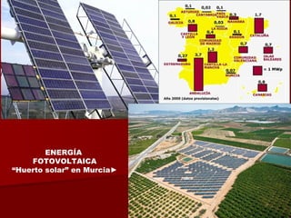 ENERGÍA
FOTOVOLTAICA
“Huerto solar” en Murcia►
 
