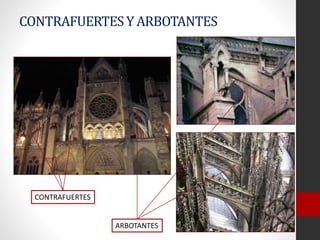 CONTRAFUERTESY ARBOTANTES
CONTRAFUERTES
ARBOTANTES
 