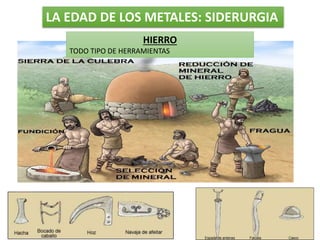 LA EDAD DE LOS METALES: SIDERURGIA
HIERRO
TODO TIPO DE HERRAMIENTAS
 