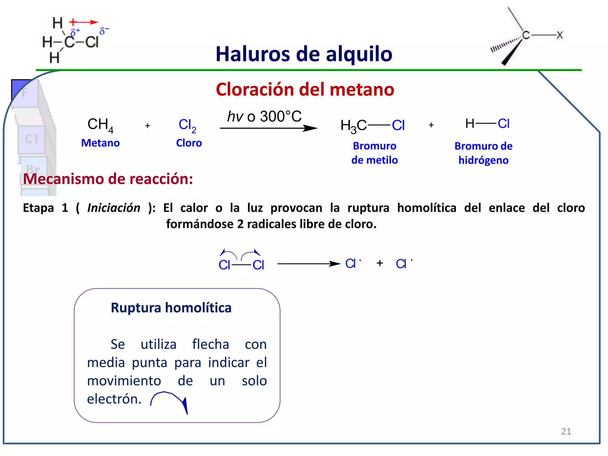 Tema 7. Haluros de alquilo. Nomenclatura, Propiedades y preparación | PPTX