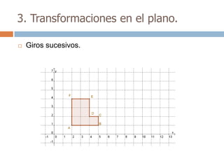 3. Transformaciones en el plano.

   Giros sucesivos.
 