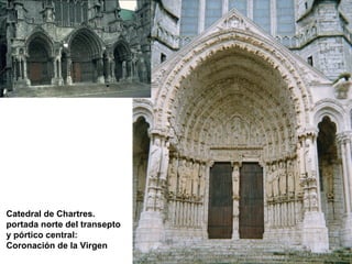 Catedral de Chartres.
portada norte del transepto
y pórtico central:
Coronación de la Virgen
 