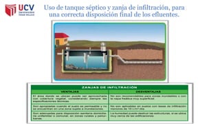 Uso de tanque séptico y zanja de infiltración, para
una correcta disposición final de los efluentes.
 
