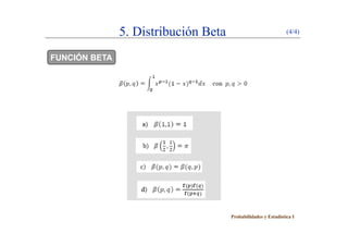 5. Distribución Beta (4/4)
FUNCIÓN BETA
Probabilidades y Estadística I
 