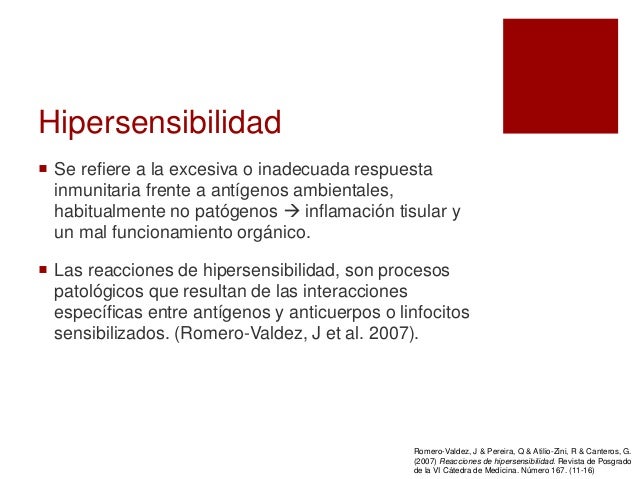 Tema 70 Definición de hipersensibilidad y clasificación de Tema 70 Definición de hipersensibilidad y clasificación de