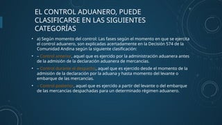 TEMA 7 – Control aduanero.anterior durante y despues | PPTX