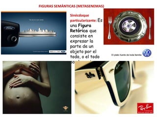 FIGURAS SEMÁNTICAS (METASENEMAS)
Sinécdoque
particularizante: Es
una Figura
Retórica que
consiste en
expresar la
parte de un
objeto por el
todo, o el todo
por la parte.
 