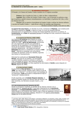 Historia de España (2º Bachillerato)
EL RÉGIMEN DE LA RESTAURACIÓN (1875 – 1902).
http://javier2pm.blogspot.com.es
12
c. L...
