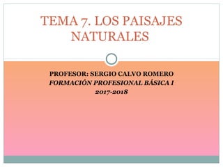 PROFESOR: SERGIO CALVO ROMERO
FORMACIÓN PROFESIONAL BÁSICA I
2017-2018
TEMA 7. LOS PAISAJES
NATURALES
 