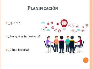 PLANIFICACIÓN
 ¿Qué es?
 ¿Por qué es importante?
 ¿Cómo hacerla?
 