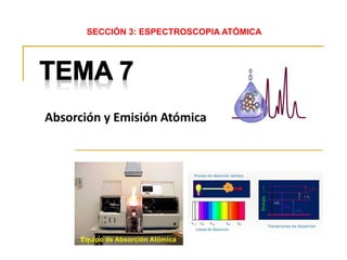 Absorción y Emisión Atómica
SECCIÓN 3: ESPECTROSCOPIA ATÓMICA
Equipo de Absorción Atómica
 