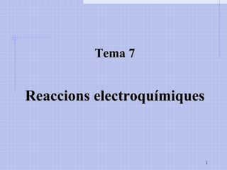 Tema 7 Reaccions electroquímiques 