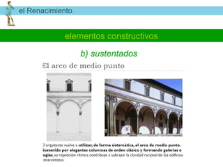 el Renacimiento


            elementos constructivos

                  b) sustentados
 