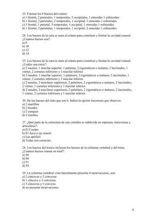 Test - Tema 7 Sistema Esquelético Muscular | PDF