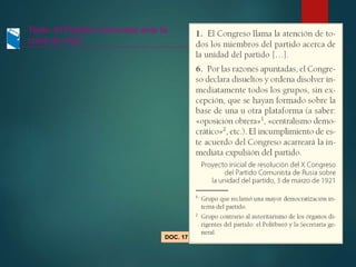 DOC. 17
Texto: El Partido Comunista ante la
crisis de 1921
 