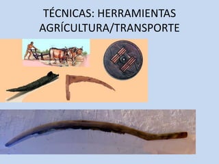 TÉCNICAS: HERRAMIENTAS
AGRÍCULTURA/TRANSPORTE
 