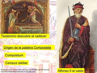 Teodomiro descubre el cadáver Alfonso II el casto Origen de la palabra Compostela Compositum Campus stellae 