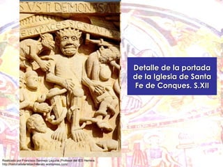 Detalle de la portada de la Iglesia de Santa Fe de Conques. S.XII 
