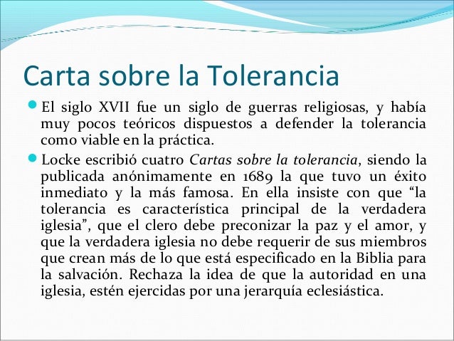 Carta sobre la tolerancia resumen Carta sobre la tolerancia resumen