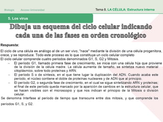 Biología Acceso Universidad
1. Teoría celular: introducción histórica5. Los virus
Tema 8. LA CÉLULA: Estructura interna
 