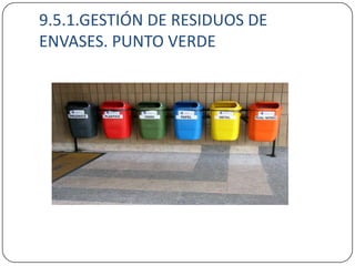 9.5.1.GESTIÓN DE RESIDUOS DE
ENVASES. PUNTO VERDE
 