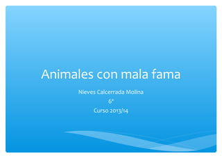Animales con mala fama
Nieves Calcerrada Molina
6º
Curso 2013/14
 