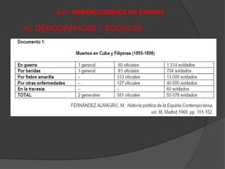 A) DEMOGRÁFICAS Y SOCIALES
4.2 – REPERCUSIONES EN ESPAÑA
 