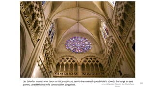 Antonio Casquet Chacón, Ave María Casa
Madre
Las bóvedas muestran el característico espinazo, nervio transversal que divide la bóveda barlonga en seis
partes, característico de la construcción burgalesa.
114
 