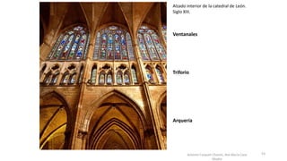 Antonio Casquet Chacón, Ave María Casa
Madre
Arquería
Triforio
Ventanales
Alzado interior de la catedral de León.
Siglo XIII.
53
 