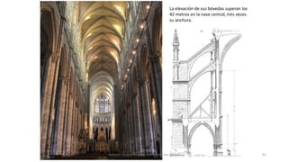 La elevación de sus bóvedas superan los
42 metros en la nave central, tres veces
su anchura.
Antonio Casquet Chacón, Ave María Casa Madre 81
 