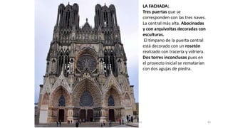 LA FACHADA:
Tres puertas que se
corresponden con las tres naves.
La central más alta. Abocinadas
y con arquivoltas decoradas con
esculturas.
El tímpano de la puerta central
está decorado con un rosetón
realizado con tracería y vidriera.
Dos torres inconclusas pues en
el proyecto inicial se rematarían
con dos agujas de piedra.
Antonio Casquet Chacón, Ave María Casa Madre 83
 