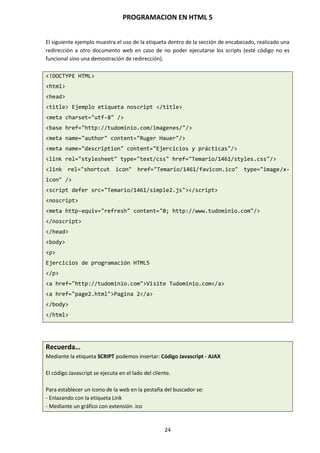 Programación en HTML 5 | PDF