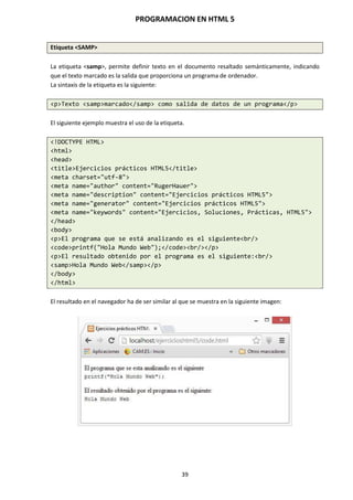 Samp Html Programación en HTML 5 | PDF