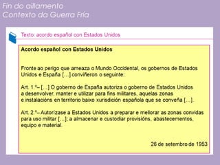 Fin do aillamento
Contexto da Guerra Fría
 