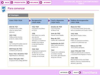 HISTORIA DEL MUNDO CONTEMPORÁNEO
TEMA 9
RECURSOS INTERNETPRESENTACIÓN
Santillana
INICIO
SALIRSALIRANTERIORANTERIOR
Para comenzar
 