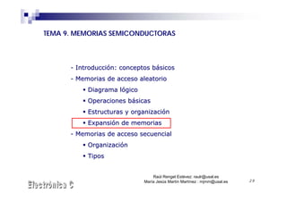 Tema 9. memorias semiconductoras | PDF