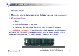 Tema 9. memorias semiconductoras | PDF