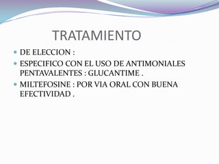                 PATOLOGIAEn los casos  cuando existe la comprobación de la puerta de entrada del parasito, existiendo histiocitos con amastigotes en su interior , y los ganglios de la región están aumentados de tamaño ,conteniendo parásitos , al diseminarse se compromete el sistema retículo- endotelial del organismo .existe un compromiso de órganos como ser: bazo,higado,medula ósea ganglios linfáticos.