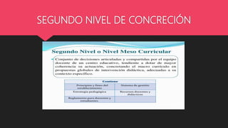 SEGUNDO NIVEL DE CONCRECIÓN