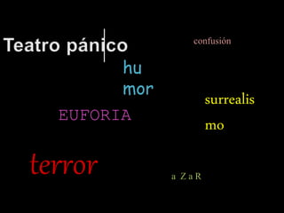 confusión
hu
mor
terror a Z a R
EUFORIA
surrealis
mo
 