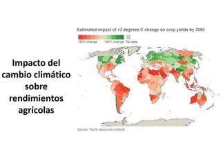 Impacto del
cambio climático
sobre
rendimientos
agrícolas
 