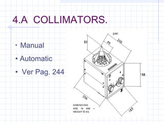 4.A COLLIMATORS.
• Manual
• Automatic
• Ver Pag. 244
 