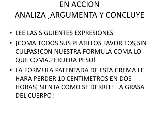 Analisis critico informacion para adelgazar