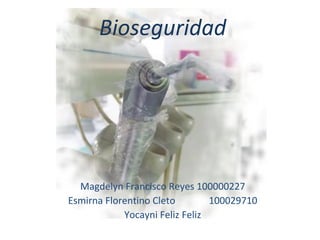 Bioseguridad Magdelyn Francisco Reyes 100000227 Esmirna Florentino Cleto  100029710 Yocayni Feliz Feliz 