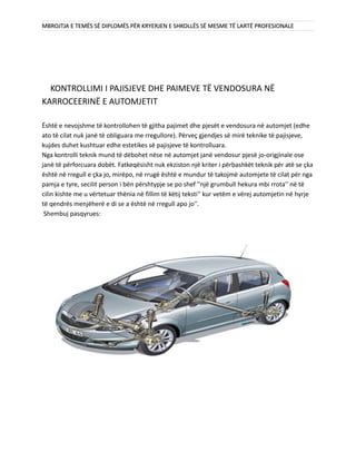 Kontrollimi Teknik I Automjeteve Te Lehta | PDF