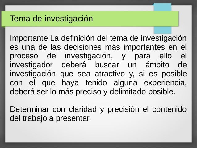 MTI El tema de investigacion (ULS)