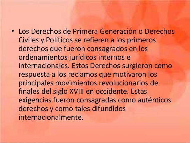Derechos de primera generación.