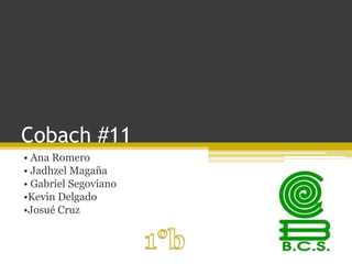 Cobach #11
• Ana Romero
• Jadhzel Magaña
• Gabriel Segoviano
•Kevin Delgado
•Josué Cruz

 